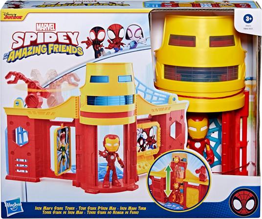 Hasbro Marvel Spidey And His Amazing Friends, playset Stark Tower con Action Figure di Iron Man - 2