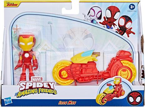 Hasbro Marvel, Spidey e i Suoi Fantastici Amici, playset di Iron Man e Motocicletta Giocattolo - 2
