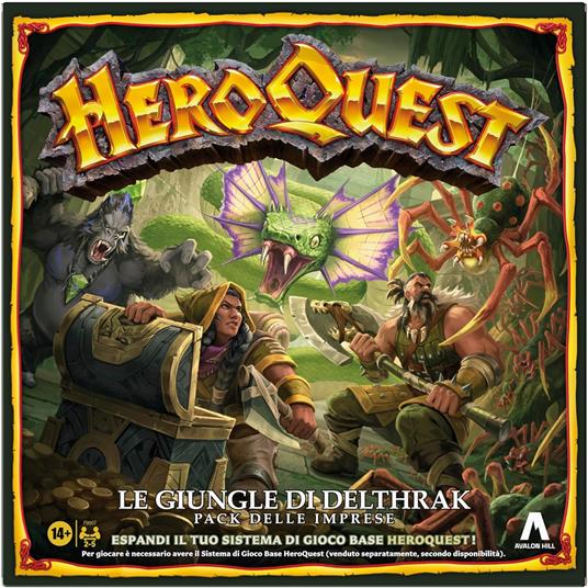 Avalon Hill, HeroQuest, Pack delle Imprese Le Giungle di Delthrak, Giochi roleplay, Dai 14 anni, per 2-5 giocatori