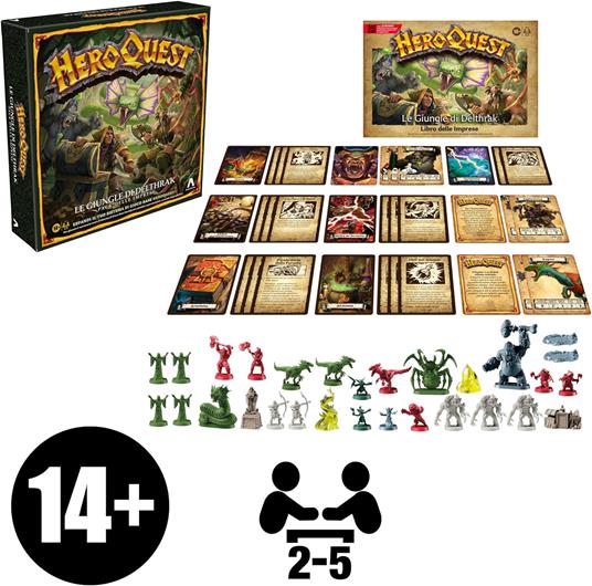 Avalon Hill, HeroQuest, Pack delle Imprese Le Giungle di Delthrak, Giochi roleplay, Dai 14 anni, per 2-5 giocatori - 2