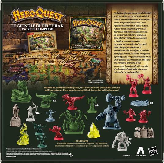 Avalon Hill, HeroQuest, Pack delle Imprese Le Giungle di Delthrak, Giochi roleplay, Dai 14 anni, per 2-5 giocatori - 3