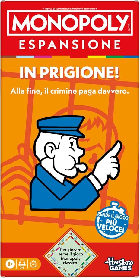 Monopoly, ESPANSIONE In Prigione (per giocare serve il gioco Monopoly classico) - Versione italiana