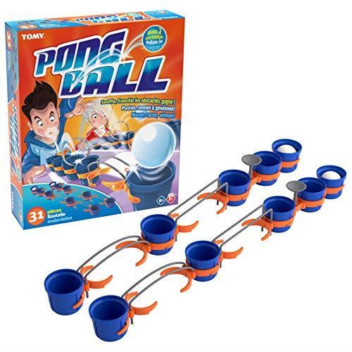 TOMY-10 Bicchieri, 4 Palline da Ping Pong, 10 Piccoli Grandi attacchi, 2 Tee, dritte, 2 Barre parallele arrotondate, 1 Manuale di Istruzione, T73019 Multicolore