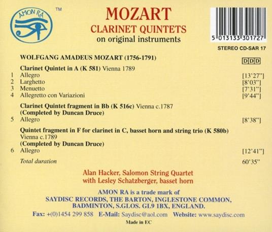 Quintetti con Clarinetto - CD Audio di Wolfgang Amadeus Mozart - 2