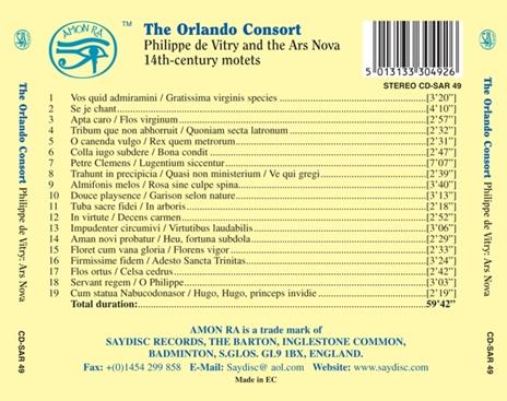 Philippe De Vitry & the A - CD Audio di Orlando Consort - 2
