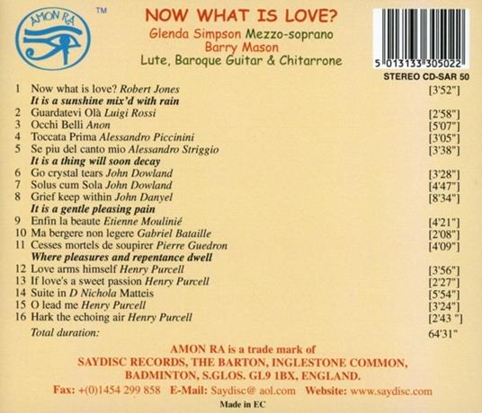 What Is Love? Aspects of Love in the Xvii Century - CD Audio - 2