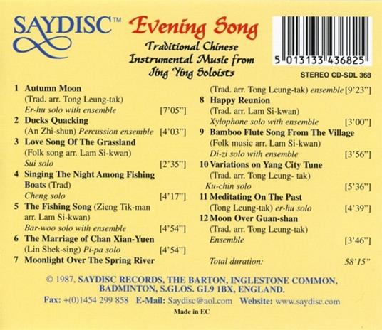 Evening Song. Traditional Chinese Music - CD Audio di Jing Ying Soloists - 2
