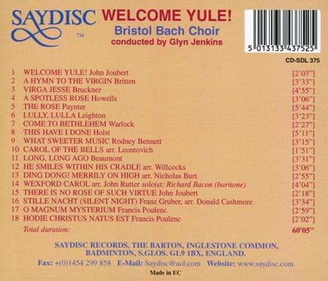 Welcome Yule. Seasonal Choral Music - CD Audio - 2