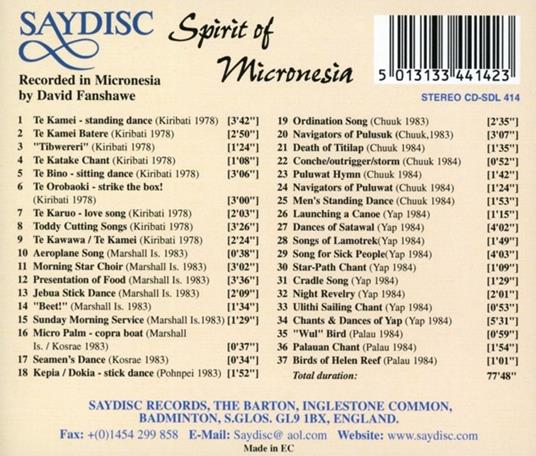 Spirit of Micronesia - CD Audio di David Fanshawe - 2