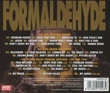 Formaldehyde (Expanded Edition) - CD Audio di Terrorvision - 2