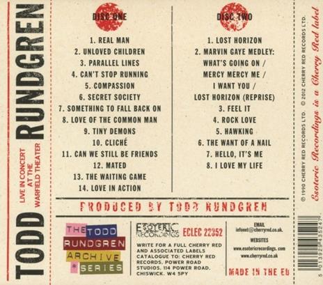 Live at the Warfield 10th - CD Audio di Todd Rundgren - 2