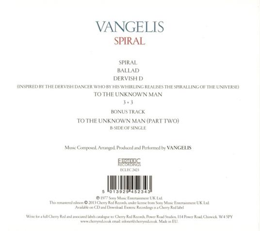 Spiral - CD Audio di Vangelis - 2