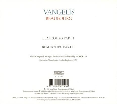 Beaubourg - CD Audio di Vangelis - 2