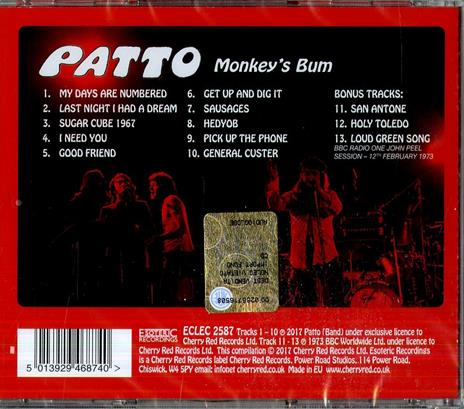 Monkey's Bum - CD Audio di Patto - 2