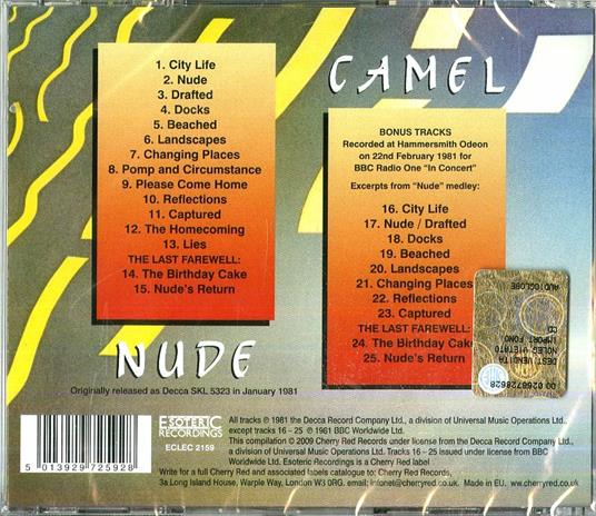 Nude (Expanded Edition) - CD Audio di Camel - 2