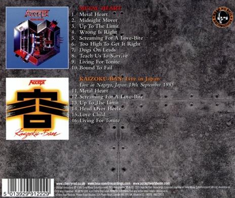 Metal Heart - Kaizoku-Ban - CD Audio di Accept - 2