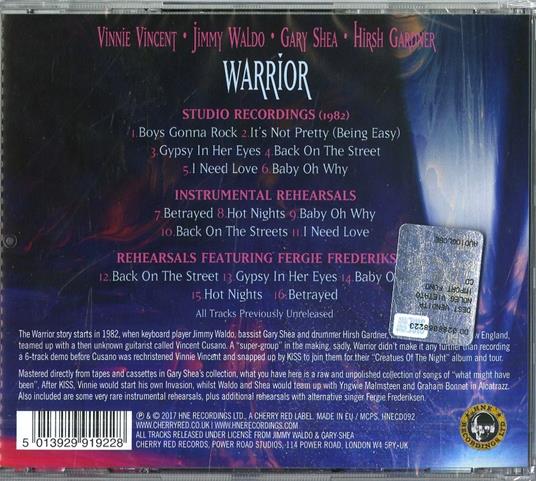 Warrior (feat. Vinnie Vincent, Jimmy Waldo, Gary Shea, Hirsh Gardner) - CD Audio + DVD di Warrior - 2