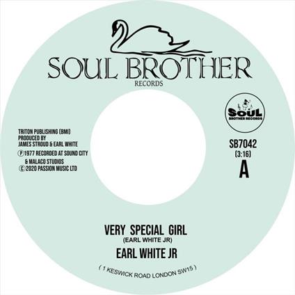 Earl White Jr. - Very Special Girl / Never Fall In Love Again - Vinile LP
