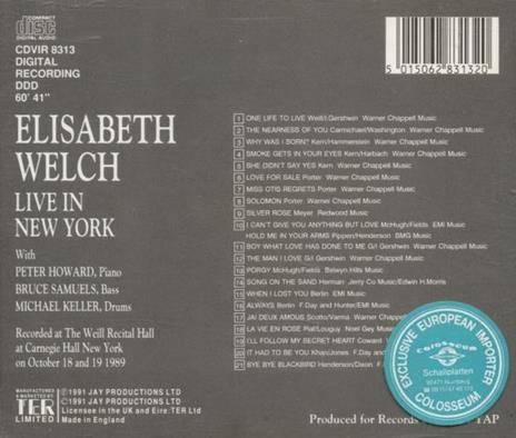 Live in New York - CD Audio di Elisabeth Welch - 2