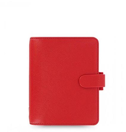 Filofax Agenda Organizer Ad Anelli Pocket Saffiano Rosso