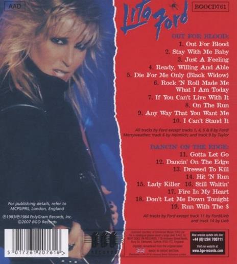 Out for Blood - Dancin' on the Edge - CD Audio di Lita Ford - 2