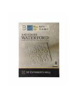 Blocco Acquarello St Cuthberts Mill Saunders Waterford 23x31 Cm 300 Gr. 100% Cotone 12 Fogli Grana Fine Bianco Naturale