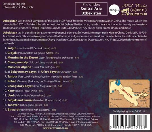 The Music of Uzbekistan - CD Audio di Deben Bhattacharya - 2