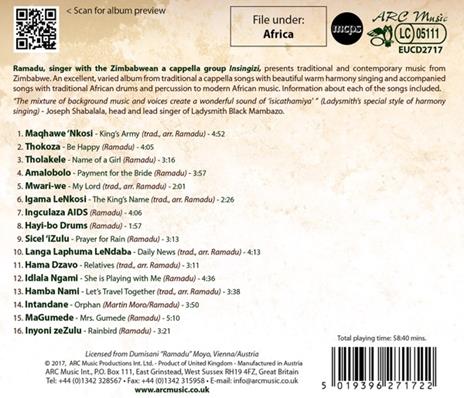 Izambulelo. Traditional & Contemporary - CD Audio di Ramadu - 2