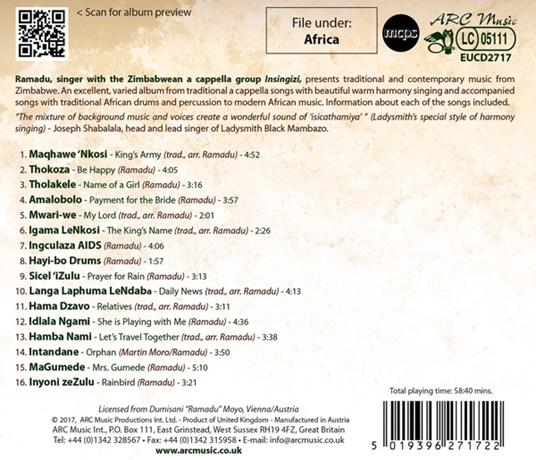 Izambulelo. Traditional & Contemporary - CD Audio di Ramadu - 2