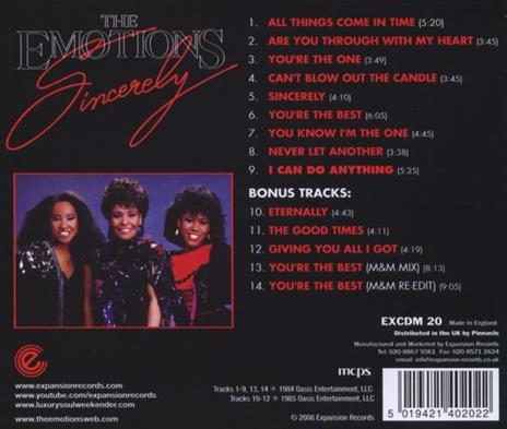 Sincerely - CD Audio di Emotions - 2
