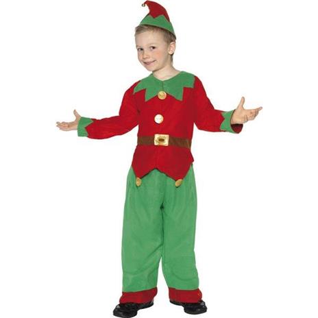 Costume Elfo di Babbo Natale Bambino Small 4-6 Anni 115 cm a 128 cm - 6