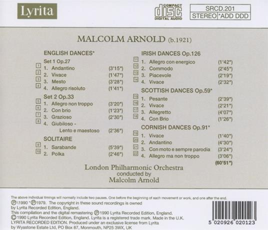 English, Irish, Scottish & Cornish Dances - CD Audio di London Philharmonic Orchestra,Malcolm Arnold - 2