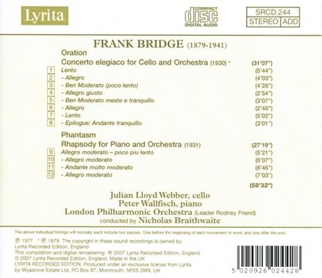 Oration & Phantasm - CD Audio di Frank Bridge - 2