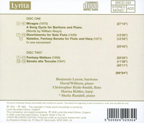 Mirages - Divertimento - na - CD Audio di William Alwyn - 2