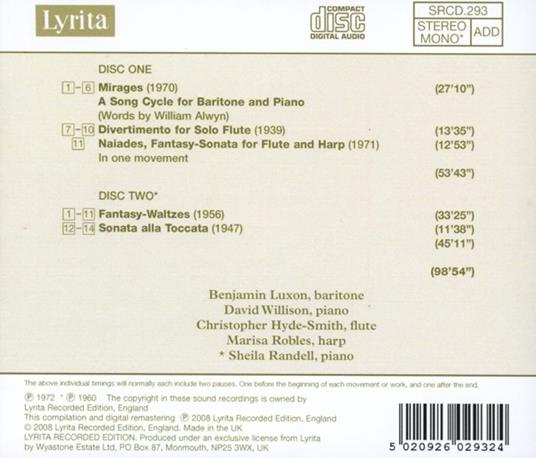 Mirages - Divertimento - na - CD Audio di William Alwyn - 2