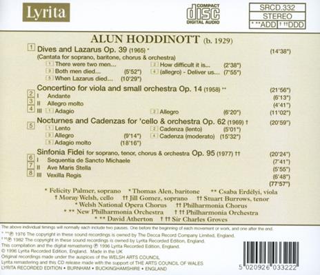 Dives and Lazurus - Con - CD Audio di Alun Hoddinott - 2