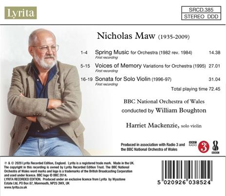 Spring Music - Voices Of Memory - CD Audio di Nicholas Maw - 2