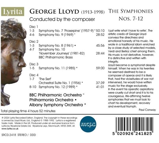 The Symphonies Nos. 7-12 - CD Audio di George Lloyd - 2