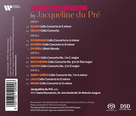 Great Cello Concertos (4 SACD) - SuperAudio CD di Jacqueline du Pré - 2