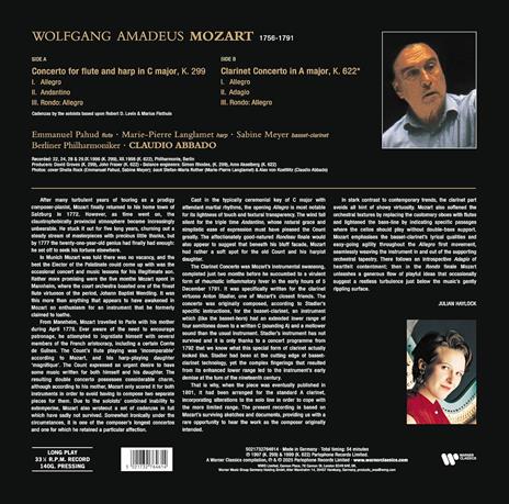 Concerto for Flute & Harp - Clarinet Concerto - Vinile LP di Wolfgang Amadeus Mozart,Claudio Abbado,Emmanuel Pahud - 2