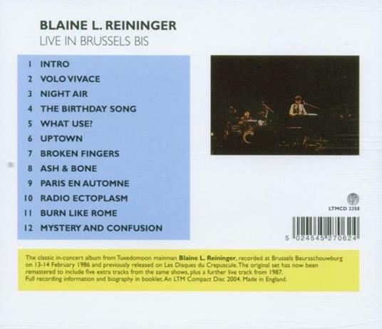 Live in Brussels Bis - CD Audio di Blaine Reininger - 2