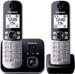 Panasonic KX-TG6862JTB Telefono Cordless DECT Doppio (Twin Pack) con Segreteria Telefonica, Vivavoce, Ampio Schermo Bianco da 1.8