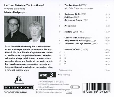 Axe Manuel-Complete Piano - CD Audio di Harrison Birtwistle - 2