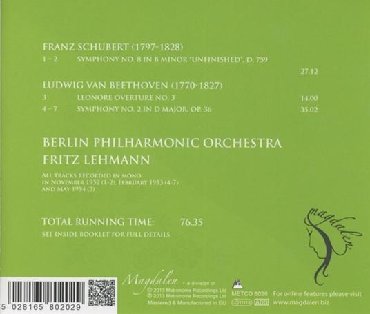 Fritz Lehmann.. - CD Audio di Ludwig van Beethoven,Franz Schubert - 2