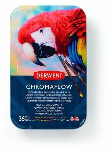 Matite Colorate Derwent Chromaflow Set 36 Pezzi Scatola In Metallo - Derwent  - Cartoleria e scuola