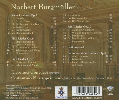 Lieder op.6, op.10, op.12 - CD Audio di Norbert Burgmüller - 2