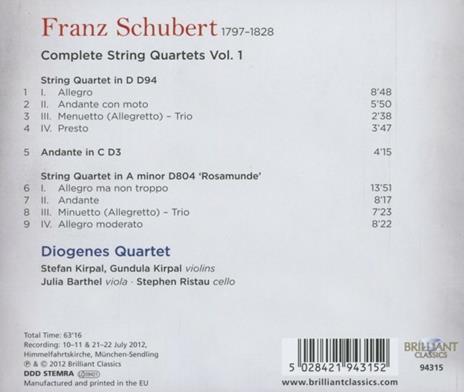 Quartetti per archi vol.1 - CD Audio di Franz Schubert - 2