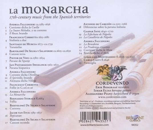 La Monarcha.17th - CD Audio di Cordevento - 2