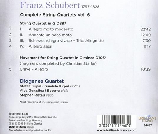 Quartetti per archi vol.6 (Integrale) - CD Audio di Franz Schubert - 2