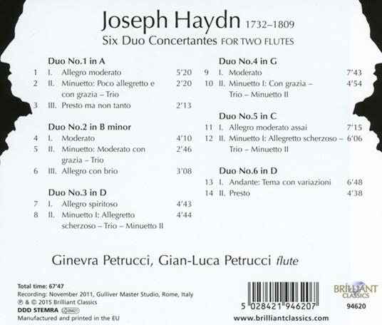 6 Duetti Concertanti per 2 Flauti - CD Audio di Franz Joseph Haydn - 2